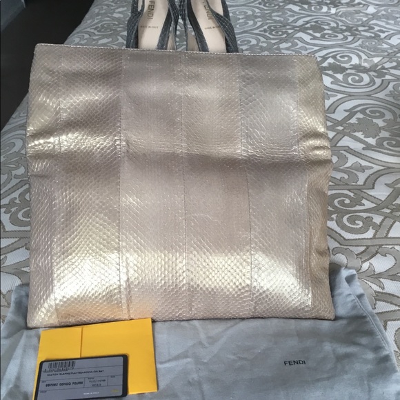 Authentic Fendi Snakeskin Iridescent Clutch - Picture 3 of 6